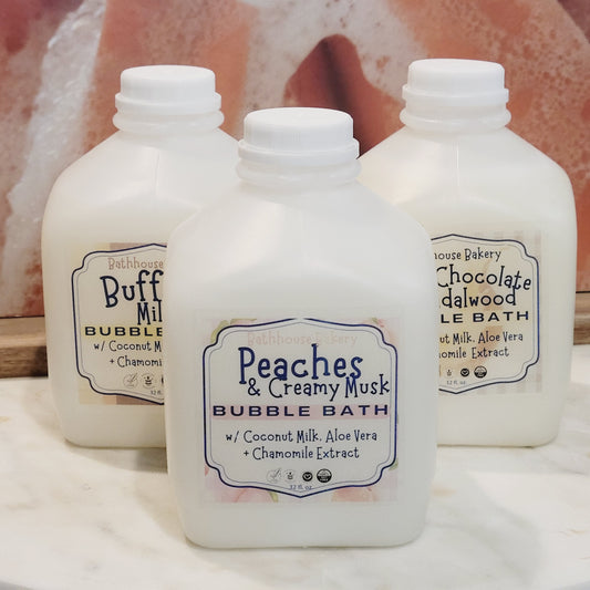 COCONUT MILK BUBBLE BATH, PEACHES & CREAMY MUSK