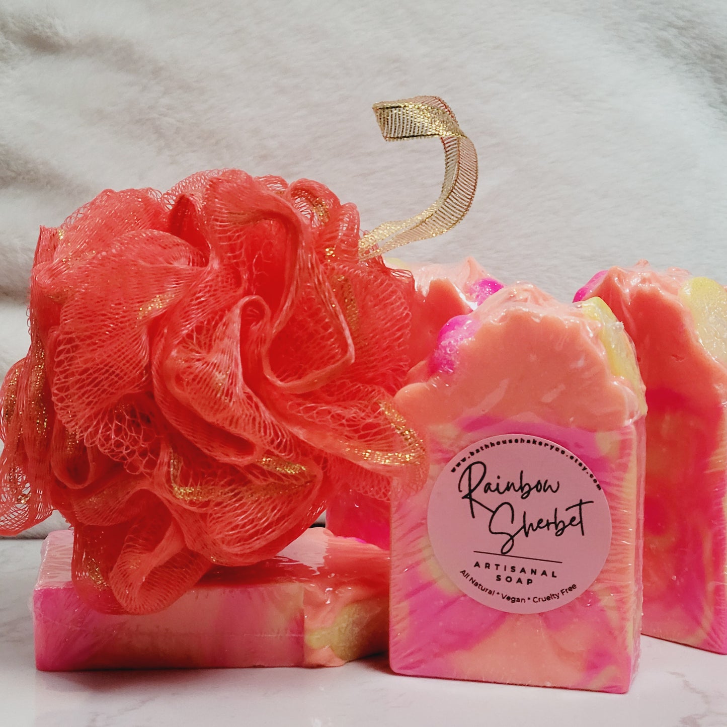 RAINBOW SHERBET GOURMET SOAP SLICE